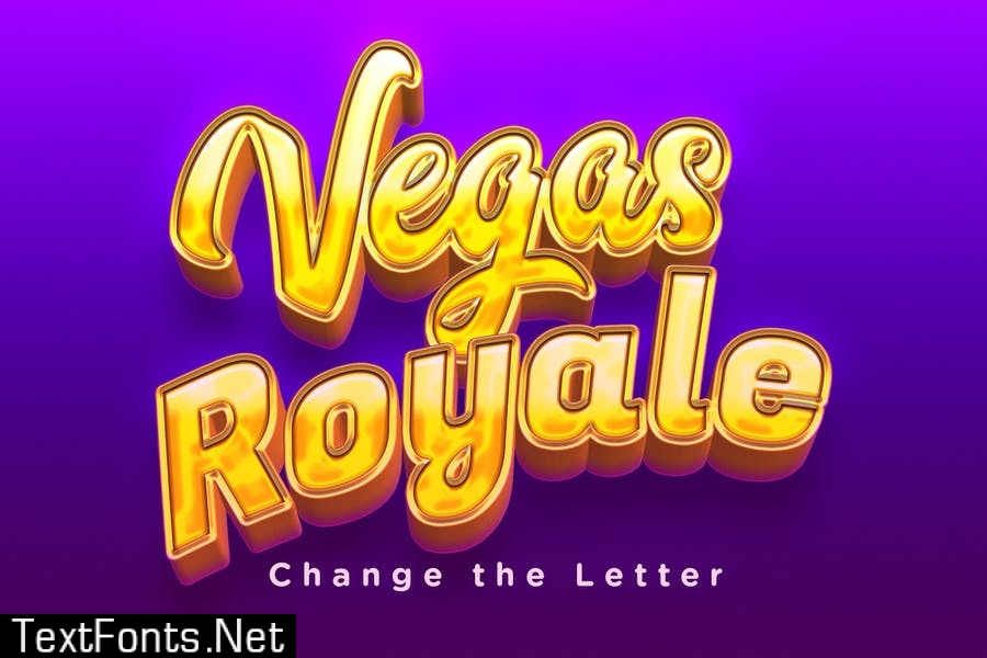 Realistic Casino Logo Style 3D Text Effects