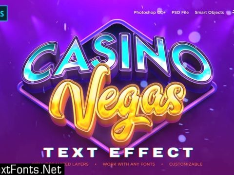 Realistic Casino Logo Style 3D Text Effects