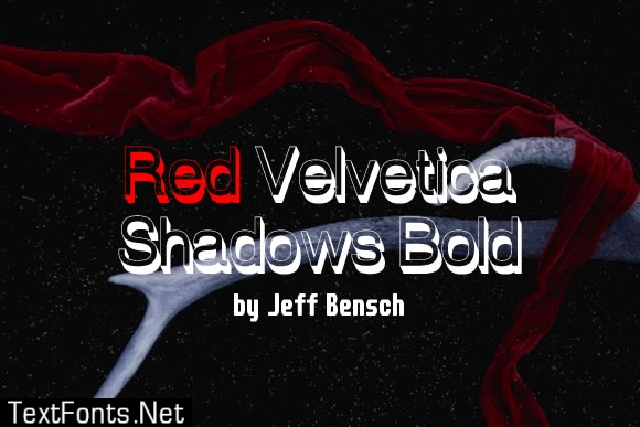 Red Velvetica Shadows Bold Font