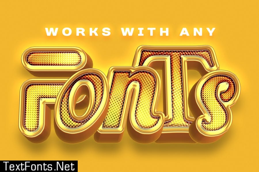 Shiny Gold Realistic 3D Text Effects