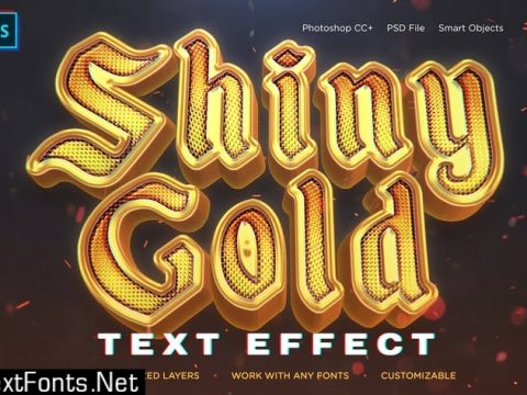 Shiny Gold Realistic 3D Text Effects