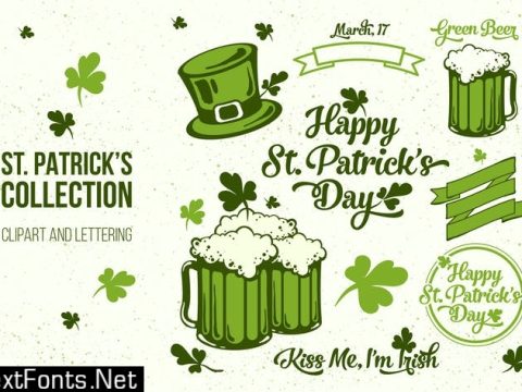 St. Patrick's Day Clipart and Lettering Collection