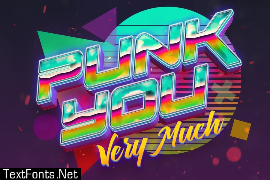 Synthwave Retro Vibrant 3D Text Effects