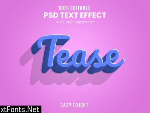 TEASE- 3D Text Effect PSD WG282BR