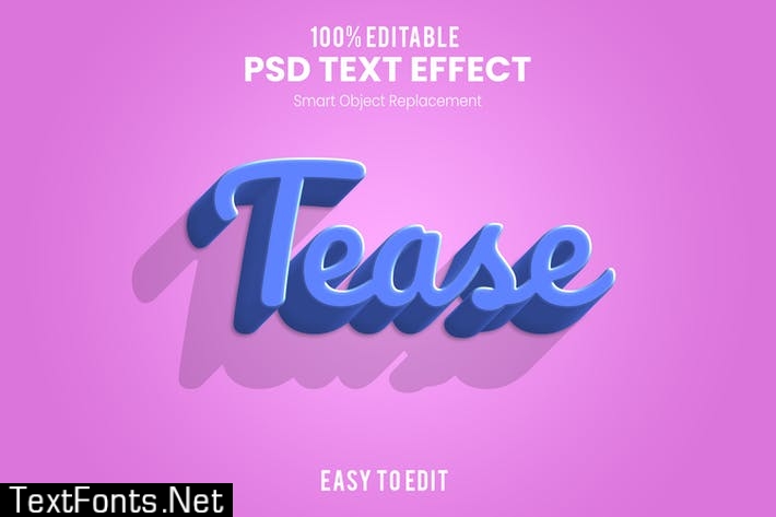 TEASE- 3D Text Effect PSD WG282BR