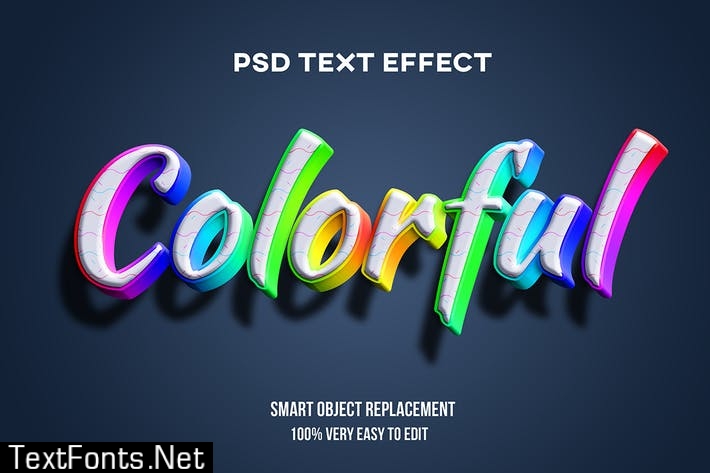 3d colorful text effect