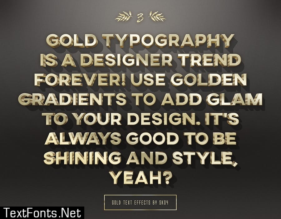 3D Gold Text Effects - 10 PSD