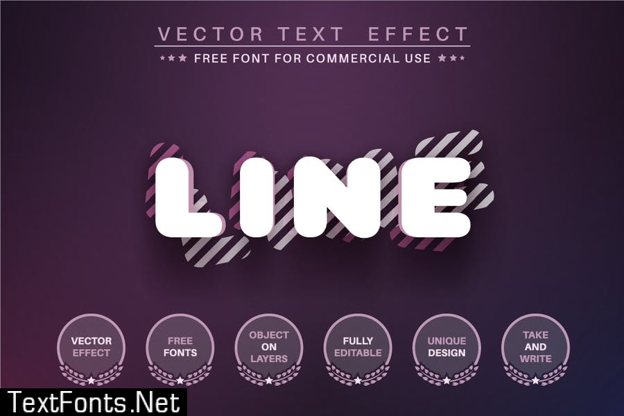 3D layer- editable text effect, font style