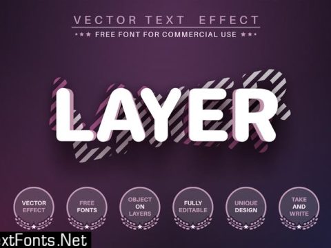 3D layer- editable text effect, font style