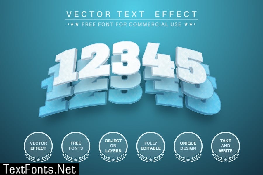 3D Layers - editable text effect, font style