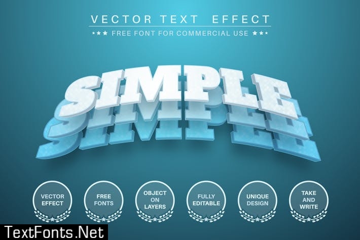 3D Layers - editable text effect, font style