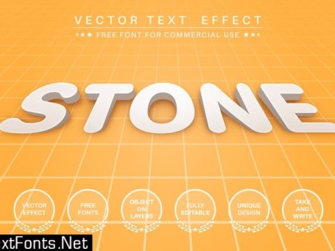 3D Stone - editable text effect, font style