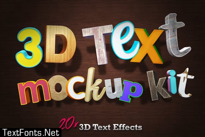 3D Text Mockup Kit