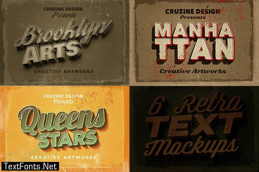 6 Retro/Vintage Text Mock-ups