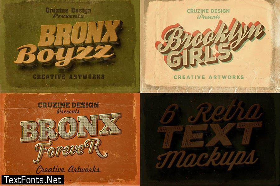 6 Retro/Vintage Text Mock-ups