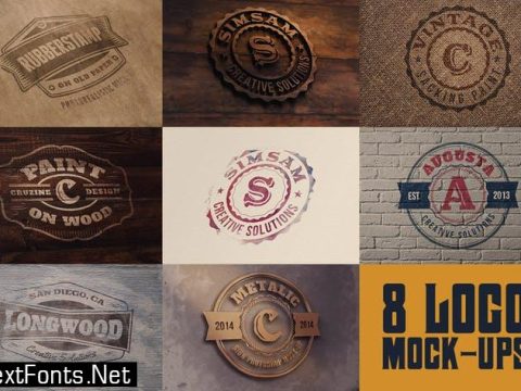 8 Realistic Logo or Text Mock-ups