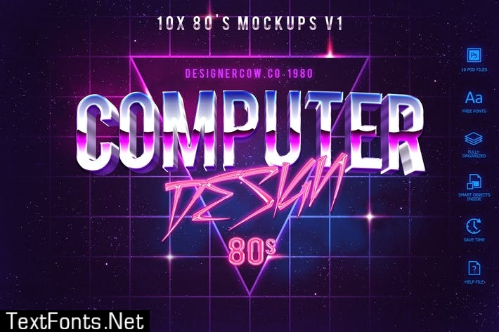 80's Style Text Mockups V1