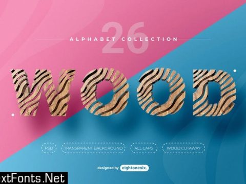 Abstract Wood Alphabet Letters