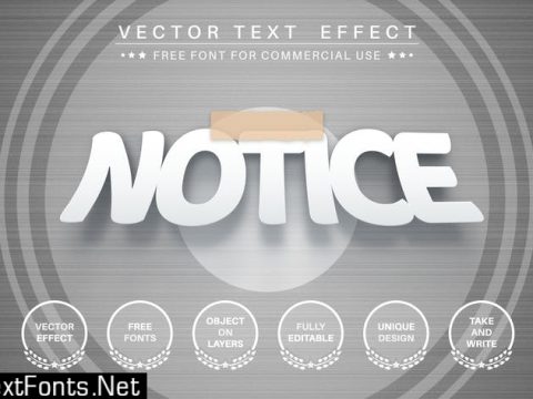 Attached paper- editable text effect, font style