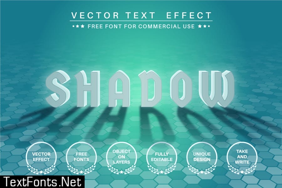 Back light - editable text effect, font style