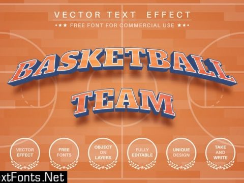 Basketball - editable text effect, font style