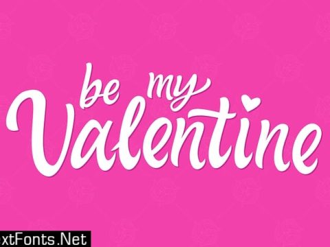 Be My Valentine - hand drawn brush pen lettering