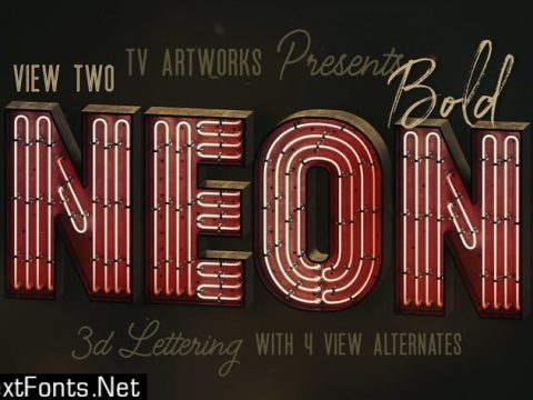 Bold Neon 3D Lettering View 2