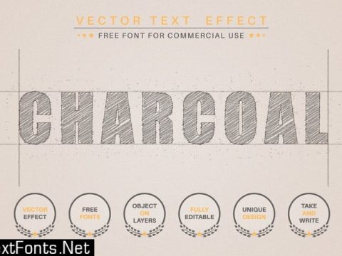 Charcoal - editable text effect, font style