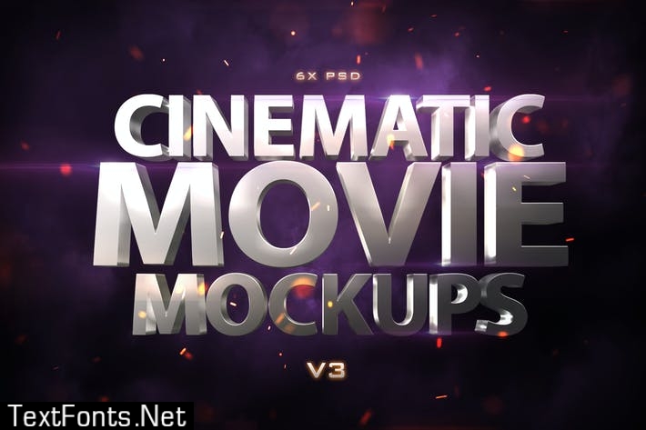 Cinematic 3D Movie Mockups V3