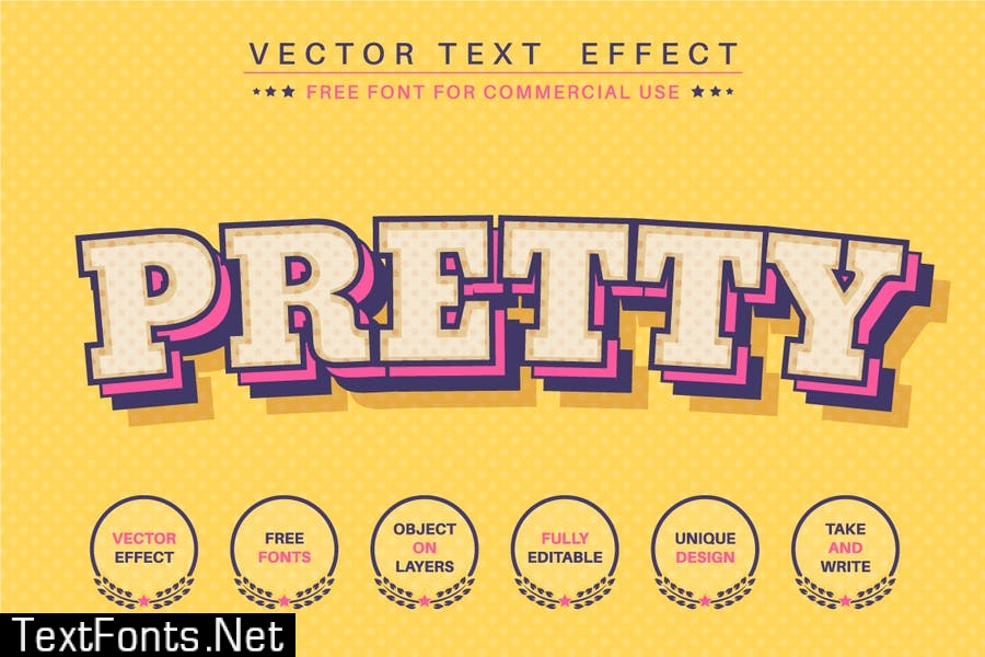 Comic dot - editable text effect, font style