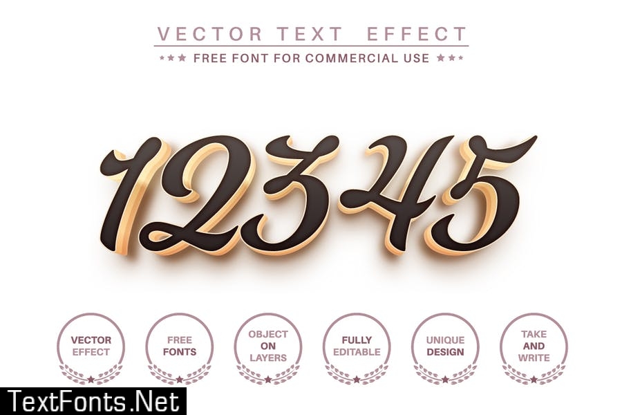 Dark gold - editable text effect, font style