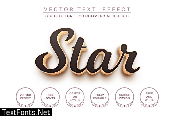 Dark gold - editable text effect, font style