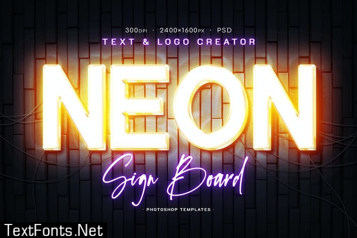 Editable Neon Signboard