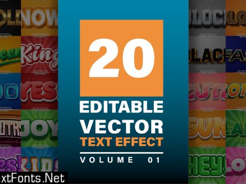 Editable Vectors Text Effect Bundle Vol 01