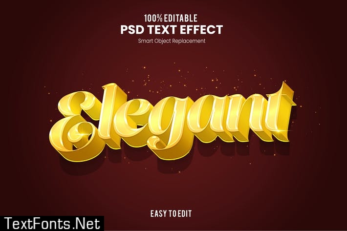 Elegant 3D PSD Text Effect K7JQBJA