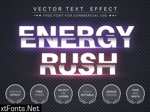 Energy ruh - editable text effect for illustrator