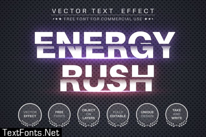 Energy ruh - editable text effect for illustrator