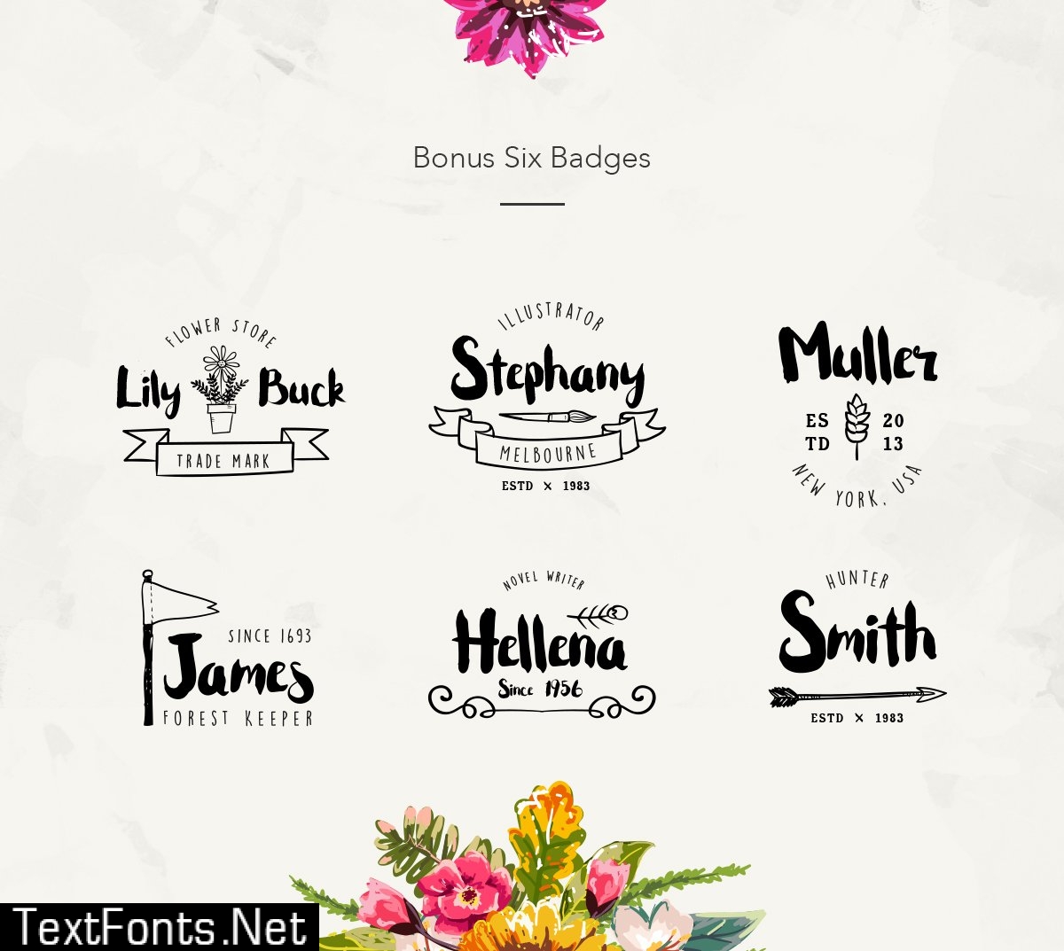 Fouyers Font + Bonus Badges & Vectors