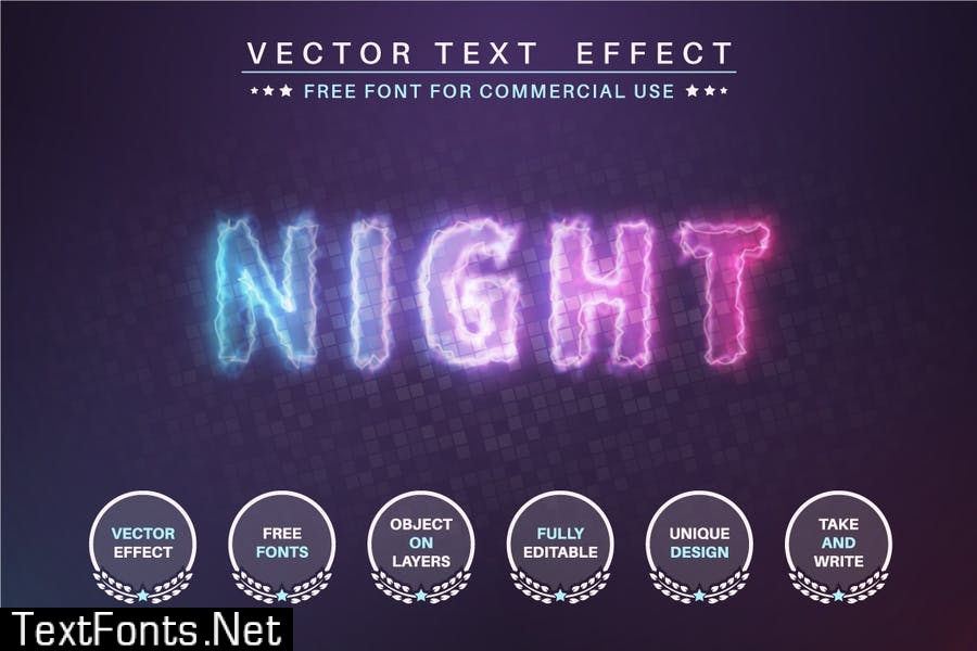 Glow ghost - editable text effect, font style