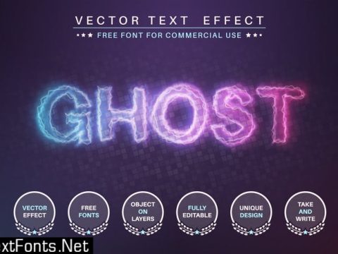 Glow ghost - editable text effect, font style