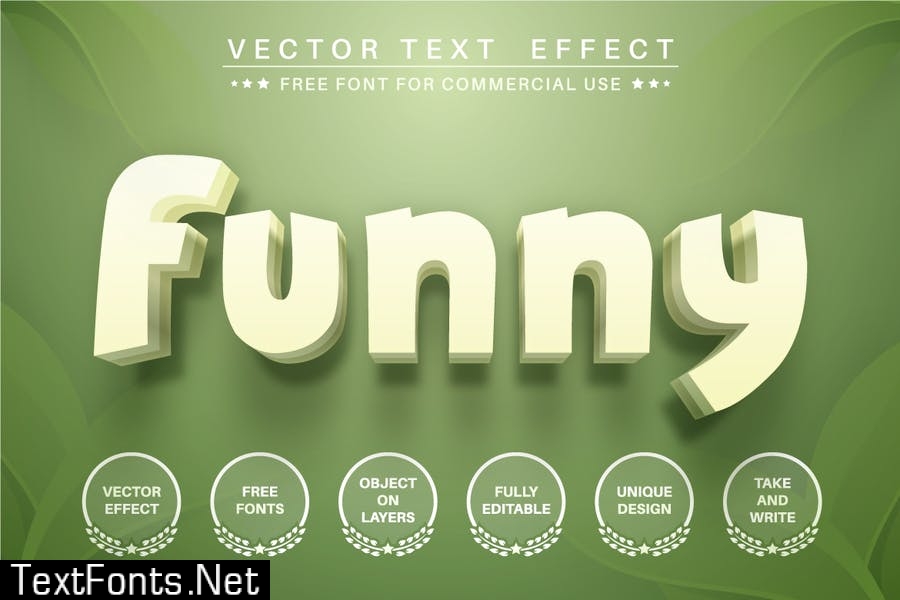 Green leaf - editable text effect, font style