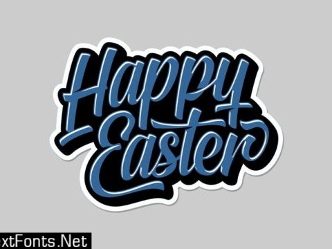 Happy Easter Lettering 2 H7ZY8T5