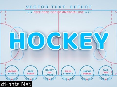 Hockey - editable text effect, font style