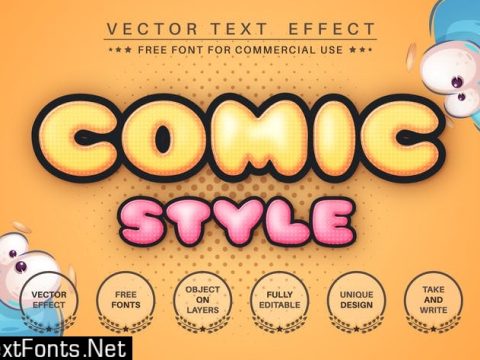 Humor comic - editable text effect font style