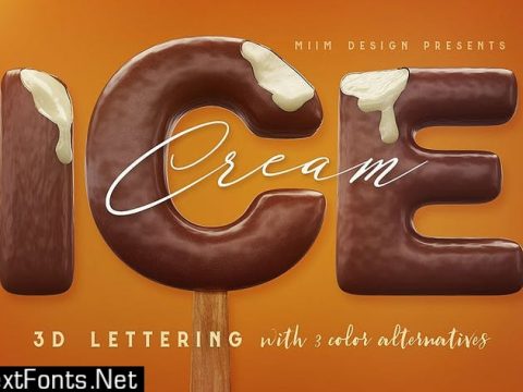 Ice Cream - 3D Lettering