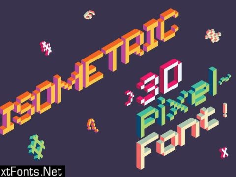 Isometric Pixel Font Vector Letters Alphabet