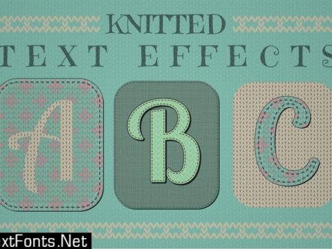 Knitted Text Effects. Graphic Styles