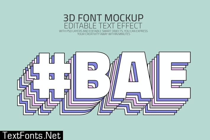 Layered text effect 3d typography