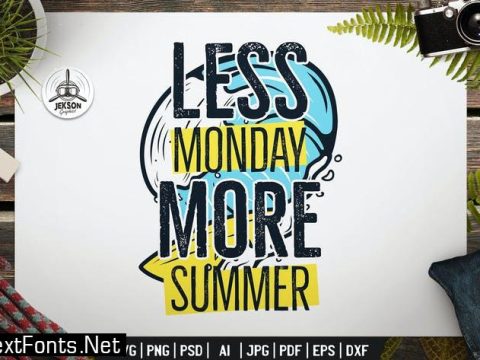 Less Monday More Summer Badge Design