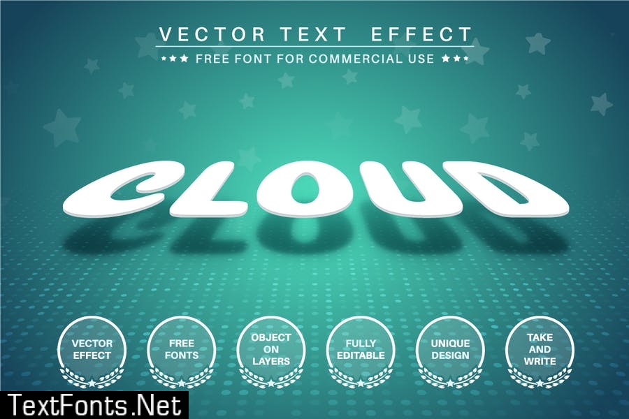 Levitation - editable text effect, font style